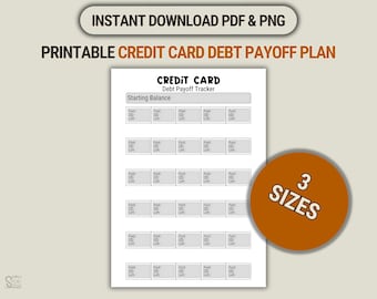 Credit Card Payoff Tracker: Printable Debt Payment Log (PDF & PNG)