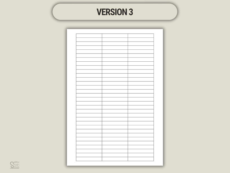 Printable 3 Column Log Sheet: Multipurpose Tracker (PDF & PNG) - Etsy