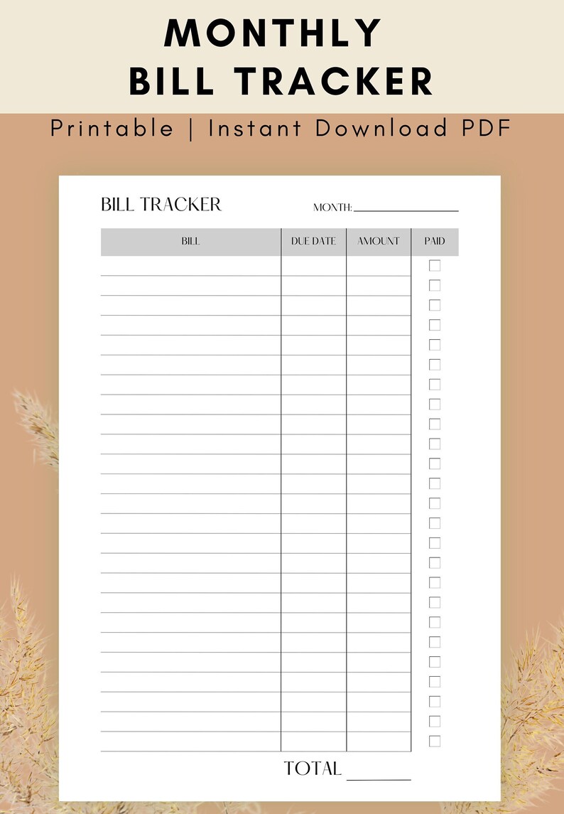 Expenses tracker printable fityseeker