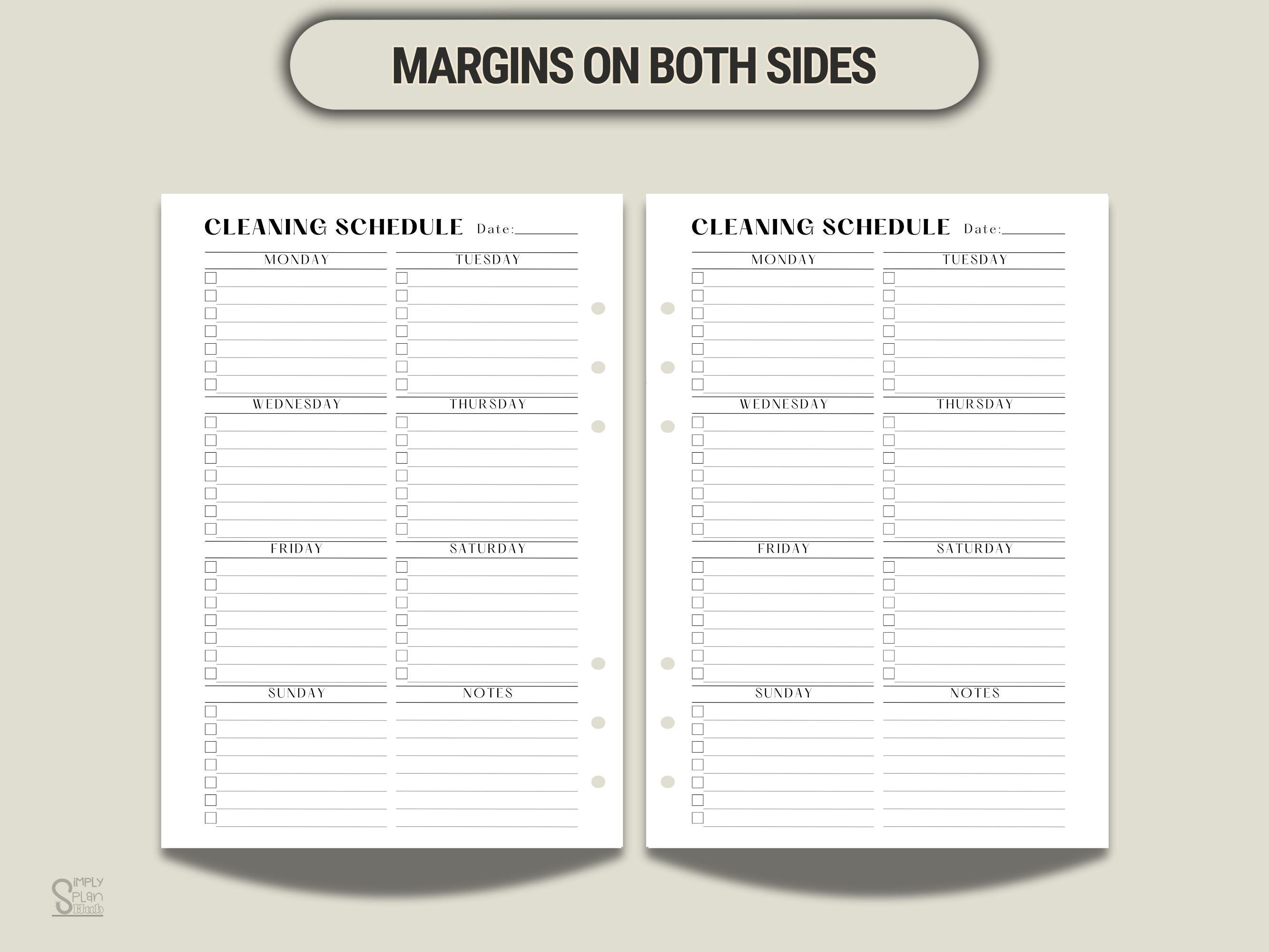 Weekly Cleaning Schedule Printable: Minimalist Planner Checklist (PDF ...
