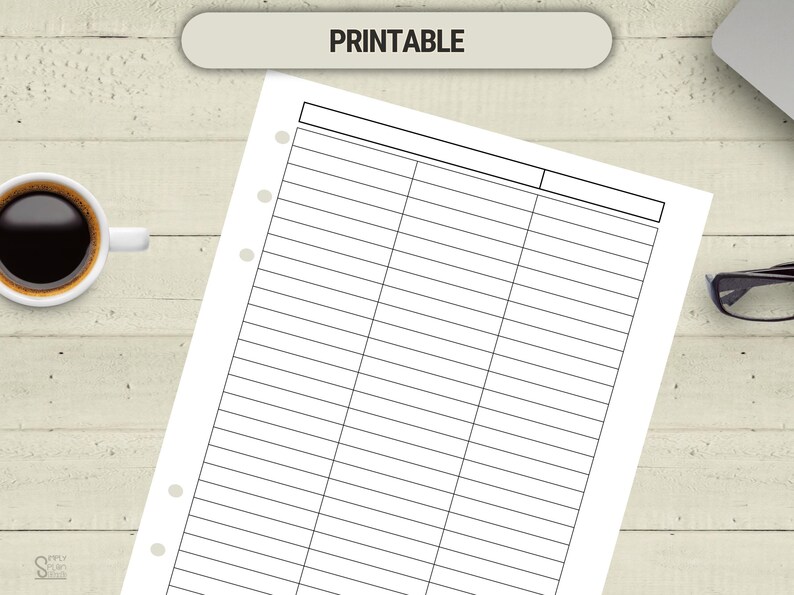Printable 3 Column Log Sheet: Multipurpose Tracker (PDF & PNG) - Etsy