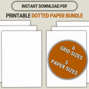 Dot Grid Paper Bundle Printable Bujo Dotted Planner Pages Notebook Templates Digital Note Taking PDF A5 A4 Letter Half Classic Happy Planner