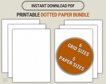 Dot Grid Paper Bundle Printable Bujo Dotted Planner Pages Notebook Templates Digital Note Taking PDF A5 A4 Letter Half Classic Happy Planner