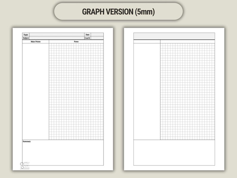 Printable Cornell Notes Template: Graph, Ruled, Dotted, Blank (PDF, PNG ...