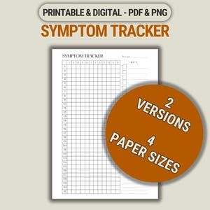 Symptom Tracker Printable: Medical Journal Insert (PDF & PNG)