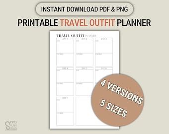 Afdrukbare reisoutfitplanner: vakantiepaklijst (pdf en png)