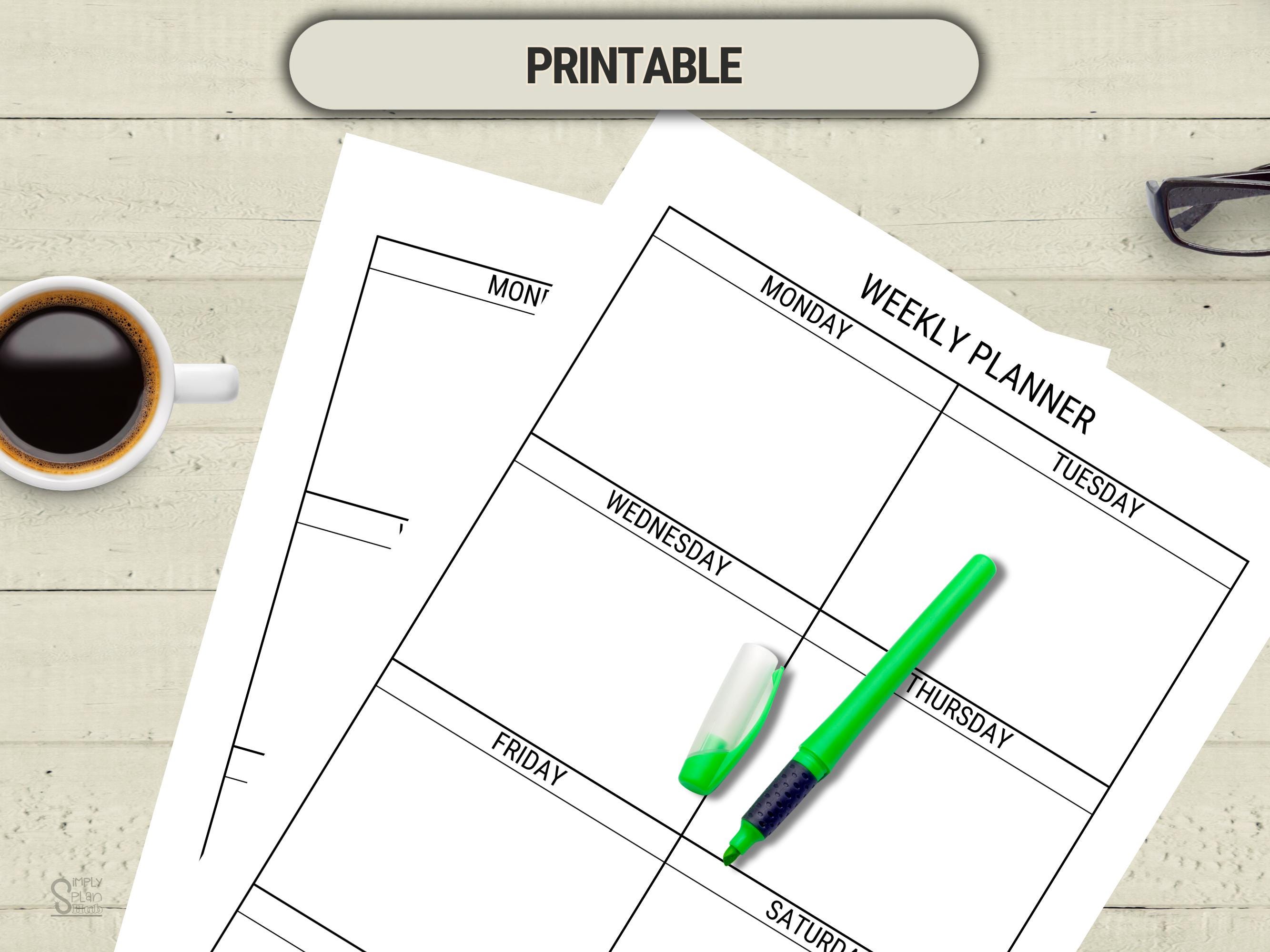 Minimalist Weekly Planner Template: Printable & Digital (PDF) - Etsy