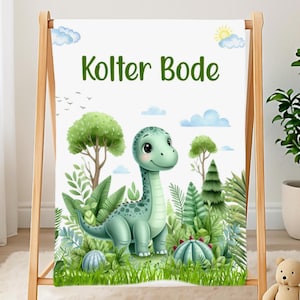 Dinosaur Personalized Baby Boy Blanket, Toddler Birthday Gift, Baby Shower Gift, Boy Dinosaur Name Blanket, Dinosaur Nursery, Dino Blanket