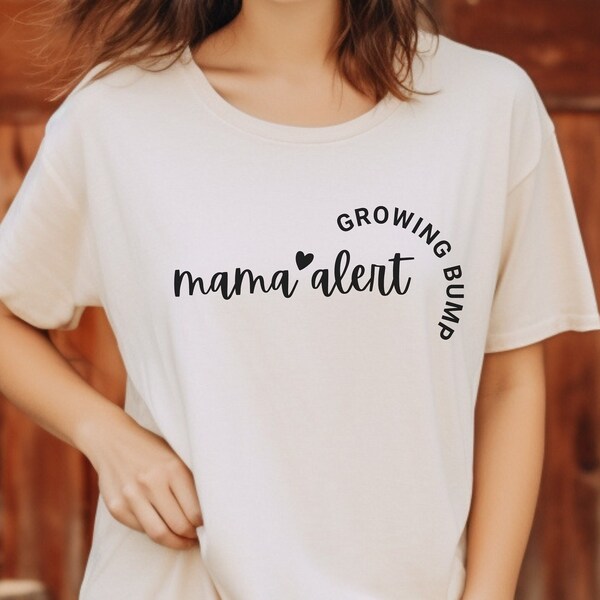 T-shirt nouvelle maman Alerte-Chemise future maman-Chemise révélatrice de grossesse-Cadeau nouvelle maman-Annonce de grossesse-T-shirt maman-Cadeau de grossesse-Cadeau nouvelle maman