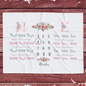 Twin Monogramed Baby Personalize Milestone Blanket, Monthly Growth Tracker, Baby Shower Twin Newborn Gift, Twin baby photo prop