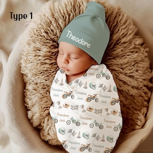 Motocross Dirt Bike Personalisieren Boy Swaddle Decke, nach Hause kommen Outfit, Fahrrad-Babyparty-Geschenk, Neugeborenen Foto, Krankenhaus Namensmitteilung