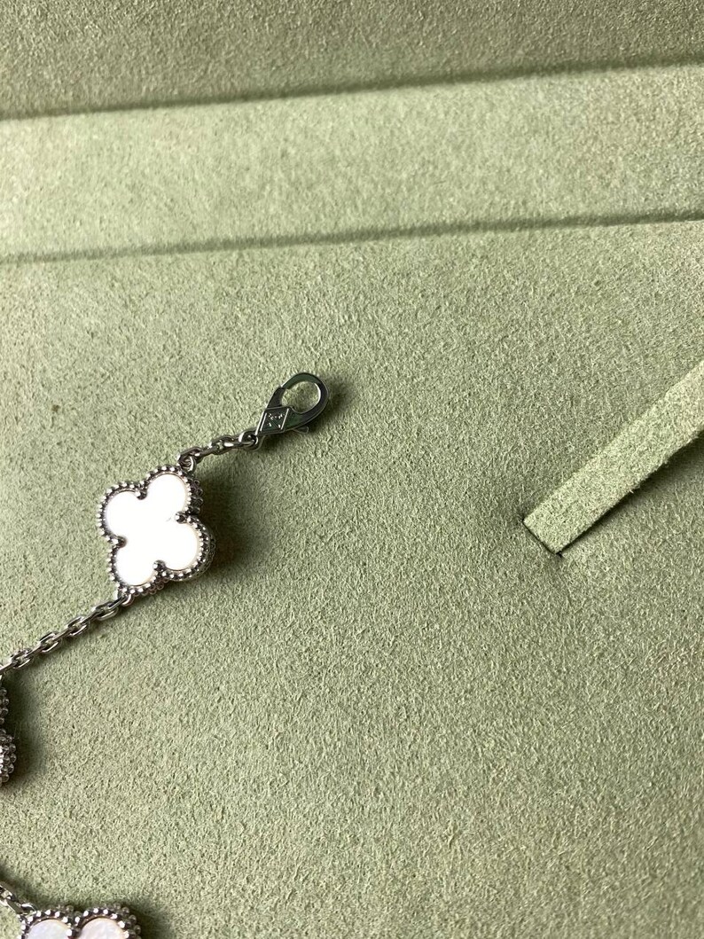 Vintage Van Cleef White Gold Charm Motif Bracelet Etsy UK