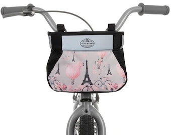 Paris Bike Basket, Handlebar Bag, Waterproof, Reflective Strap, Bottle holder