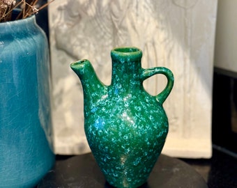 Keramik Öl oder Essig Flasche- Berber Art Pottery- Öl Menage- Handgemalt- Made in Tunesien