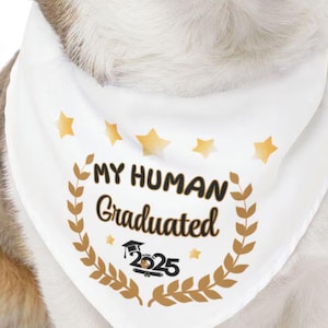 Custom Dog Parents Graduation Bandana Collar, Dog Mom Graduation Celebration,Human Graduated, Gift for Dog Dad,Personalized Dog Scarf