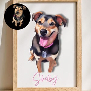 Custom Dog Portrait,Pet Cartoon,Pet Memorial, Pet Art,Digital Download, Animal Lover Gift, Pet Drawing,Personalized Animal Picture