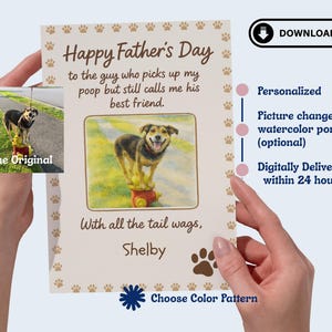 Hund Papa Geschenk, druckbares Geschenk für Väter, Vatertagsurkunde, benutzerdefinierte Vatertagskarte, digitaler Download, personalisierte Grußkarte