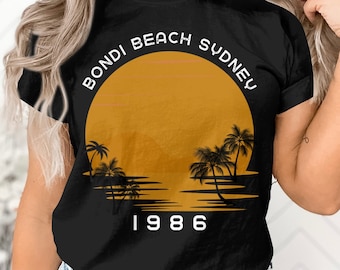 Retro Strand Bondi 1986 Shirt, Vintage Sydney Beach T-Shirt, Trendiges 80er Jahre Oberteil, Nostalgisches Australien Jersey, Bequemes Top