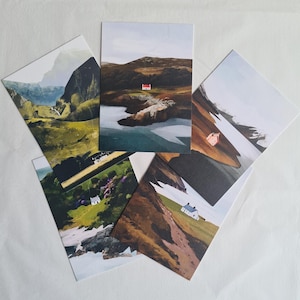 5 cartes postales de luxe Paysage d'Écosse | Cadeau écossais | Cartes postales écossaises | Art du paysage | Cadeau de voyage
