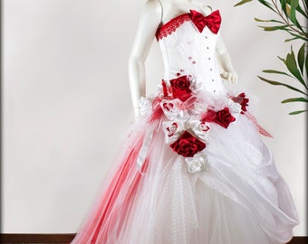 Das Hochzeitskleid der Königin der Herzen, auf Bestellung in Ihrer Größe gefertigt