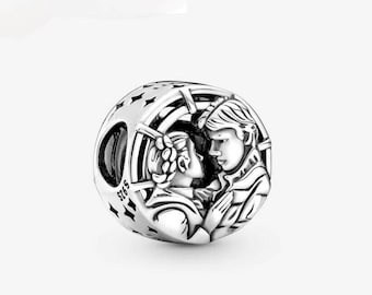 Star Wars Han Solo & Leia Kiss Charm S925 Sterling Silver Mother’s Day/Birthday Gift /Christmas Gift