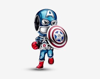 Marvel The Avengers Captain America Charm S925 Sterling Silver Mother’s Day/Birthday Gift /Christmas Gift