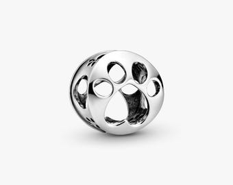 Openwork Paw Print Charm S925 Sterling Silver Mother’s Day/Birthday Gift /Christmas Gift