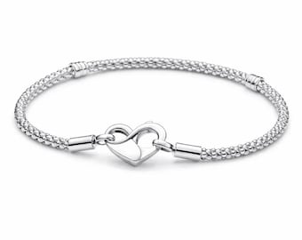 Moments Silver Studded Chain Charm Bracelet Mother’s Day/Birthday Gift /Christmas Gift