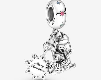 Disney Bambi & Thumper Dangle Charm S925 Sterling Silver Mother’s Day/Birthday Gift /Christmas Gift