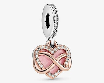Infinity Heart Dangle Charm S925 Sterling Silver Mother’s Day/Birthday Gift /Christmas Gift
