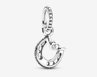 Good Luck Horseshoe Dangle Charm S925 Sterling Silver Mother’s Day/Birthday Gift /Christmas Gift