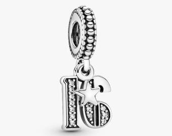 16th Celebration Dangle S925 Sterling Silver Mother’s Day/Birthday Gift /Christmas Gift