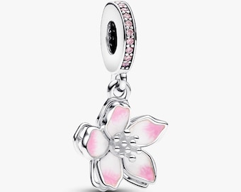 Cherry Blossom Dangle Charm S925 Sterling Silver Mother’s Day/Birthday Gift /Christmas Gift