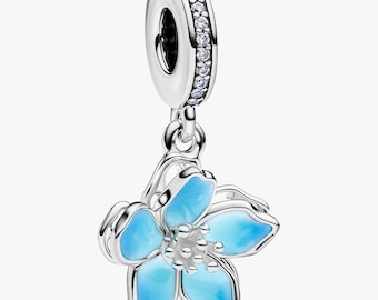 Blue Blossom Dangle Charm S925 Sterling Silver Mother’s Day/Birthday Gift /Christmas Gift