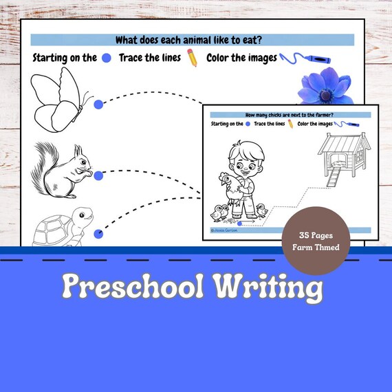 Farm Theme Preschool Writing Packet | Fine Motor Skills (Digital Download)