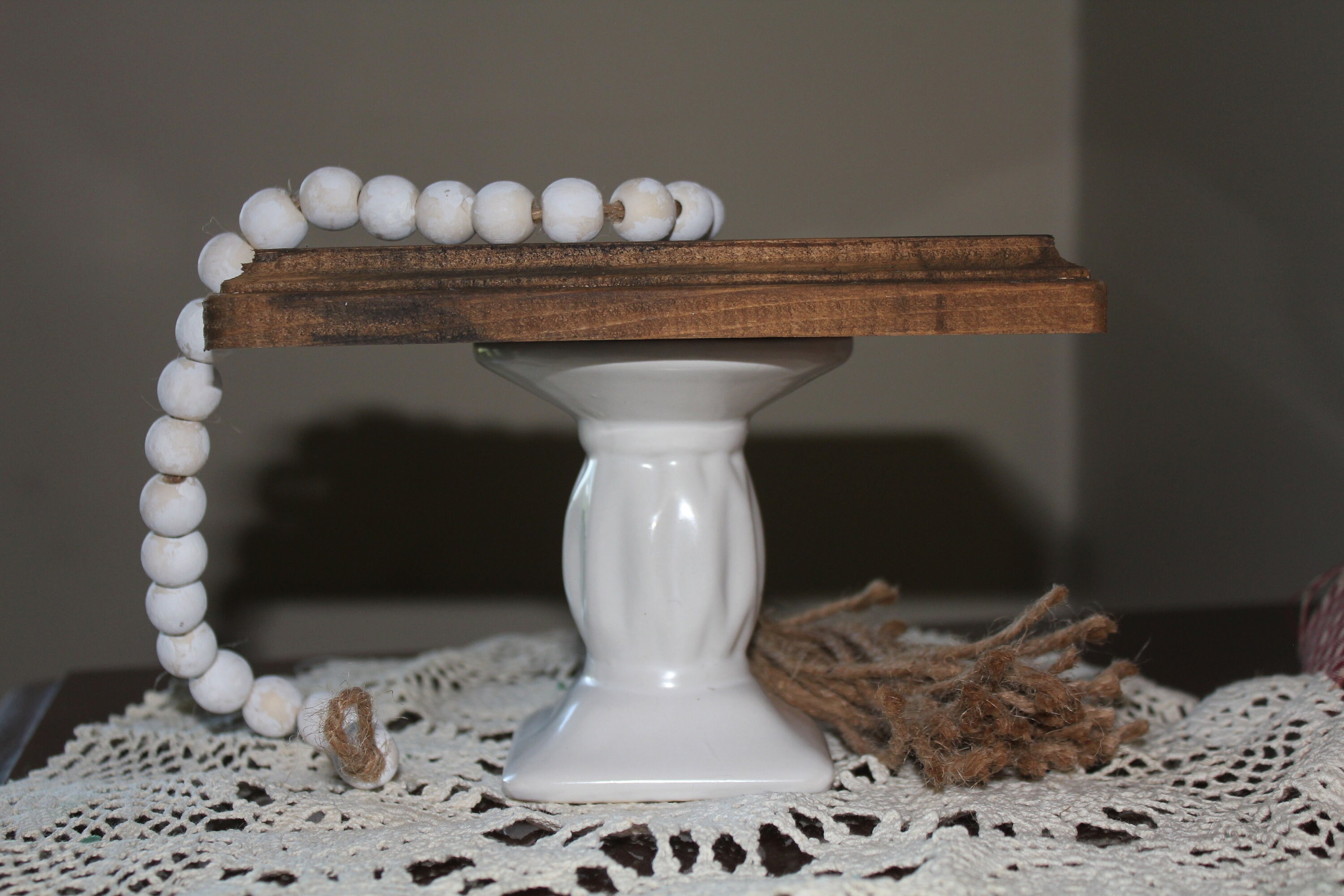 Procelin Riser Rustic Farmhouse Riser With Some Distress on the Wood and Porcelain ...