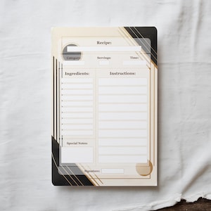 Recipe Card Template Editable | Printable Modern Geometric Editable Recipe Card Template 4x6 | Blank Recipe Cards Printable for PNG & PDF