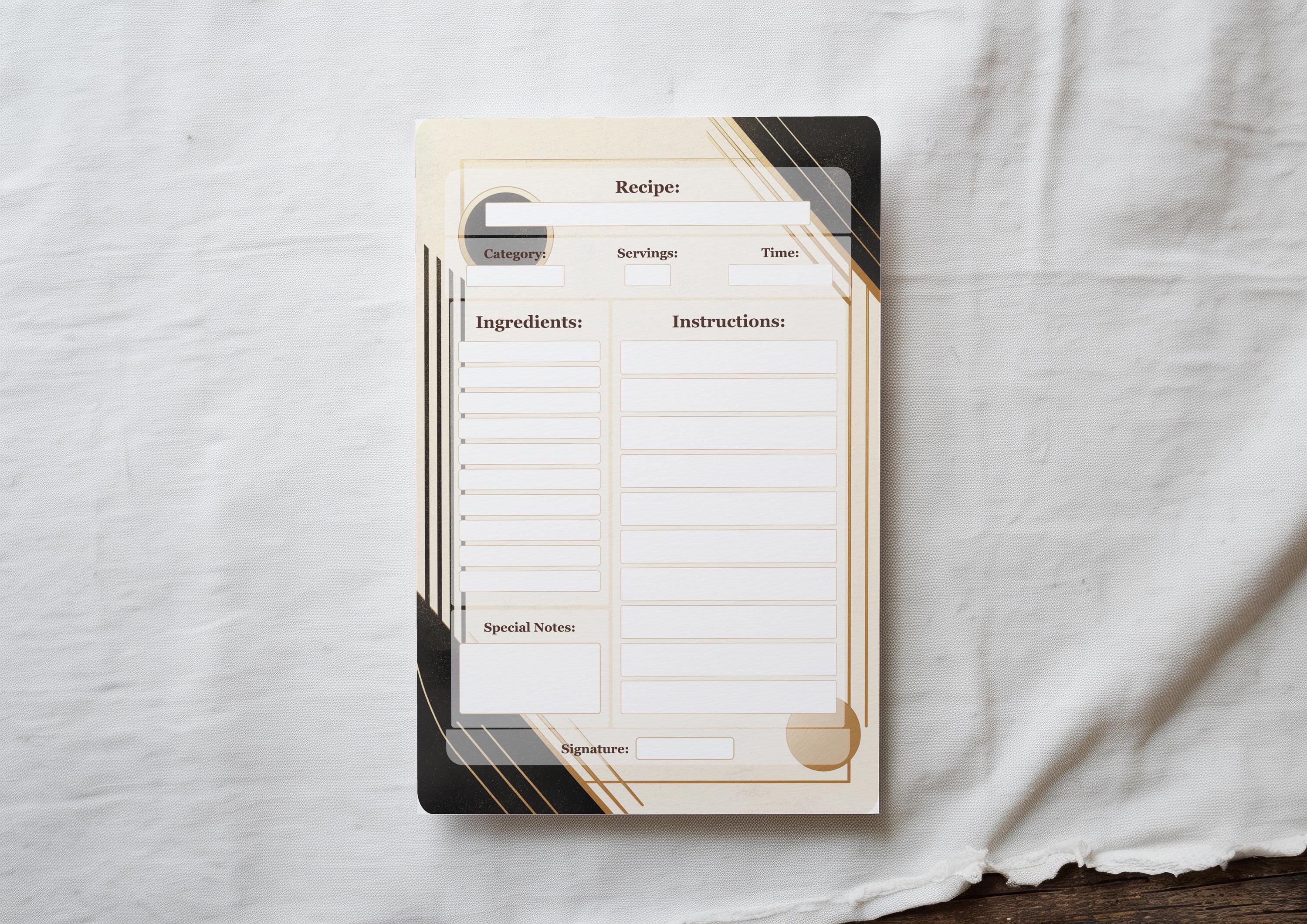 Modern Geometric recipe card