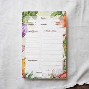 Editable Recipe Card Template | Printable Recipe Cards 4x6 PDF & JPG | Seasonal Food Illustrations—Free Downloadable Blank Recipe Cards
