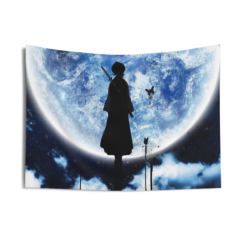 Rukia Kuchiki Tapestry, Bleach Anime Tapestry, Manga Wall Decor, Moon
