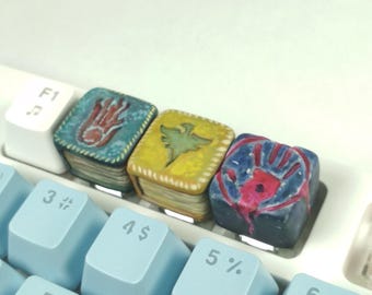 Skyrim spell tomes Artisan Keycap \ for Mechanical Keyboards With Cherry MX switches \ Elder Scrolls Skyrim
