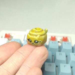 Cute sweet roll Cat Handpainted Artisan Keycap \ for Mechanical Keyboards With Cherry MX switches