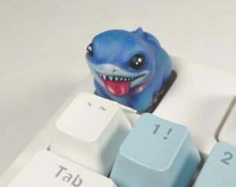 Made to Order Jeff - The Land Shark Handpainted Artisan Keycap \ for Mechanical Keyboards With Cherry MX switches