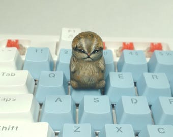 Sad Cat Meme , Crying Cat Meme Handpainted Artisan Keycap \ for Mechanical Keyboards With Cherry MX switches