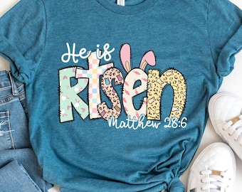 Camiseta de Pascua "Él ha resucitado": Regalo religioso cristiano