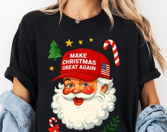Funny Santa Christmas Shirt Republicans Xmas Tee Make Christmas Great Again T Shirt Gift for Xmas Lovers Holiday Party Apparel