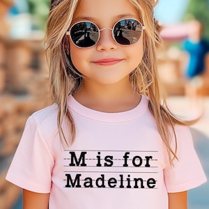 Personalized Kids Alphabet Shirt: Back To School Cotton Toddler Tee