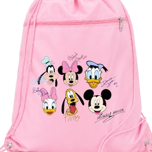 Disney Characters Drawstring Backpack, Disney Vacation Gift, gym bag, Travel Bag