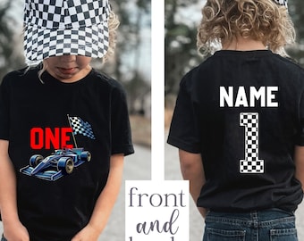 Custom Fast Car Birthday Shirt, Birthday Boy Shirt, Racecar Birthday Party, Race Car Shirt, One Formula Car Shirt