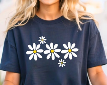 Daisy Women's Shirt, Wildflower Shirt, Spring Tee, Daisy Lover Shirt, Daisy Gift Shirt, Floral Shirt, Gift for wife, Gift for her